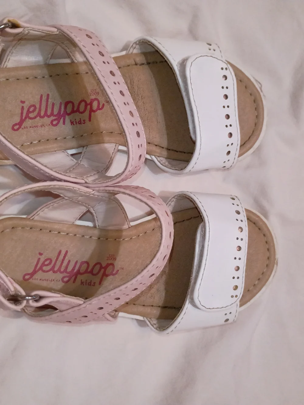Jellypop Girls' Pink and White Strappy Sandals Mm